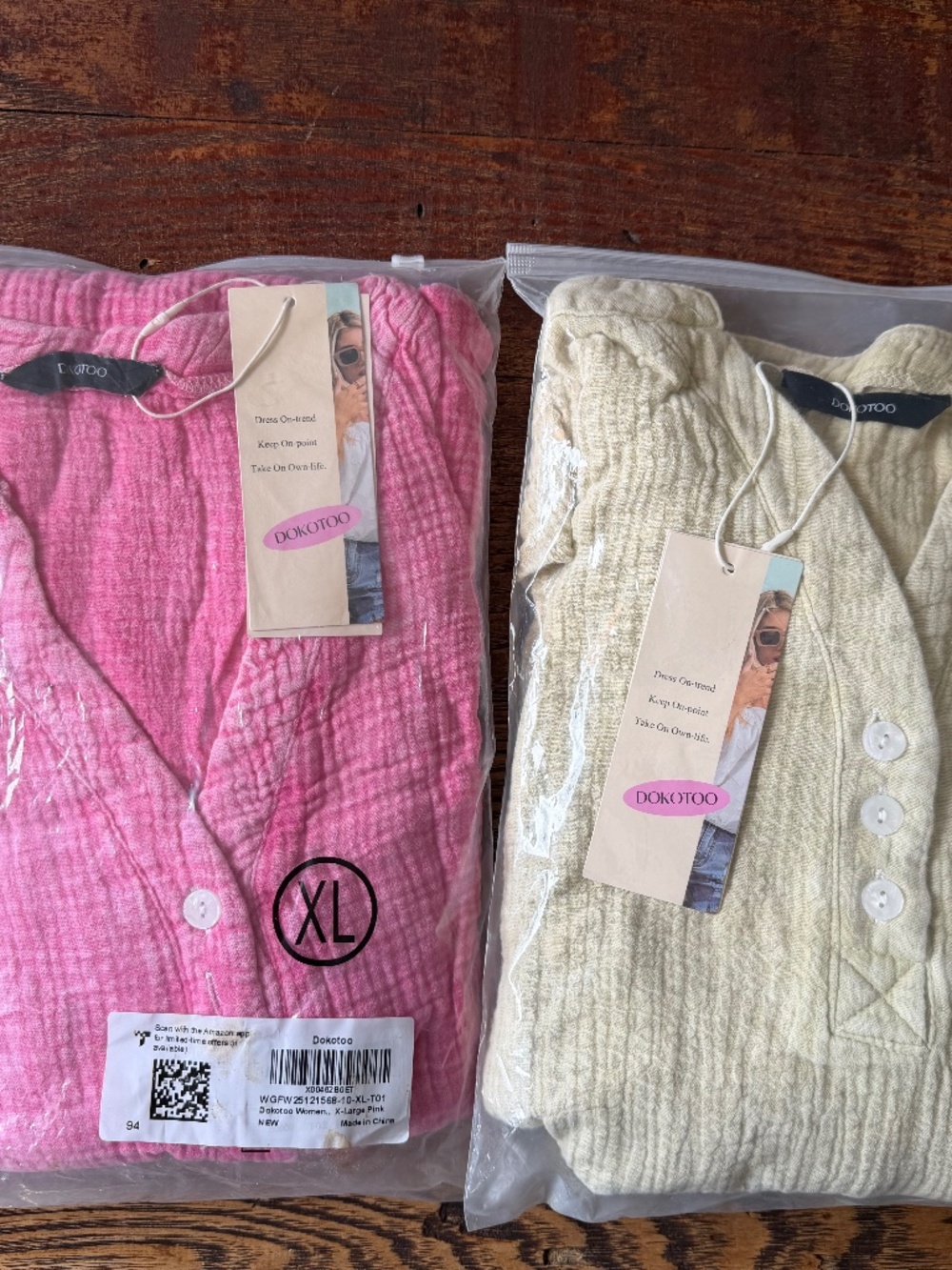NWT Dokotoo Women's Casual Button V Neck Long Sleeve Shirts